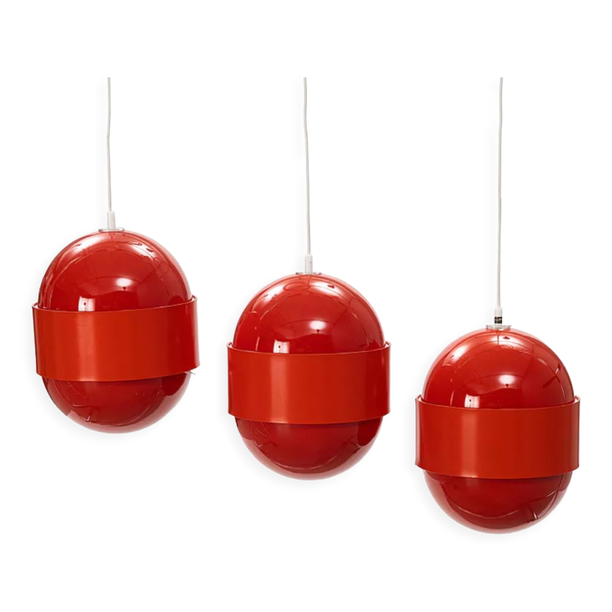 Series of 3 Scandinavian pendant lamps by Uno and Osten Kristiansson for Luxux