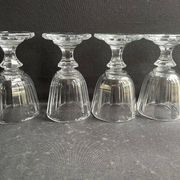 4 Verres à vin – Cristal fort taillé