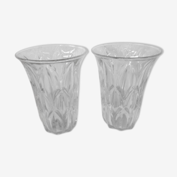 Paire de vases en verre