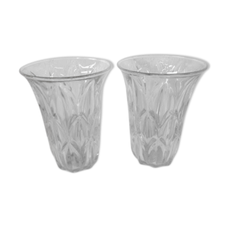 Paire de vases en verre