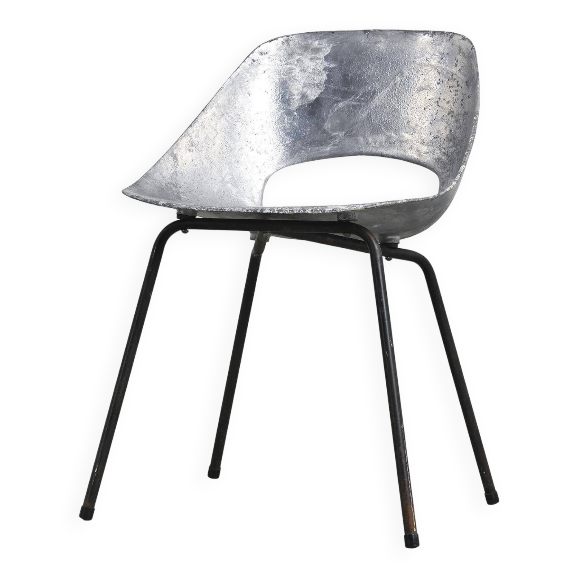 Cast aluminum chair by Pierre Guariche, Steiner edition, circa 1953