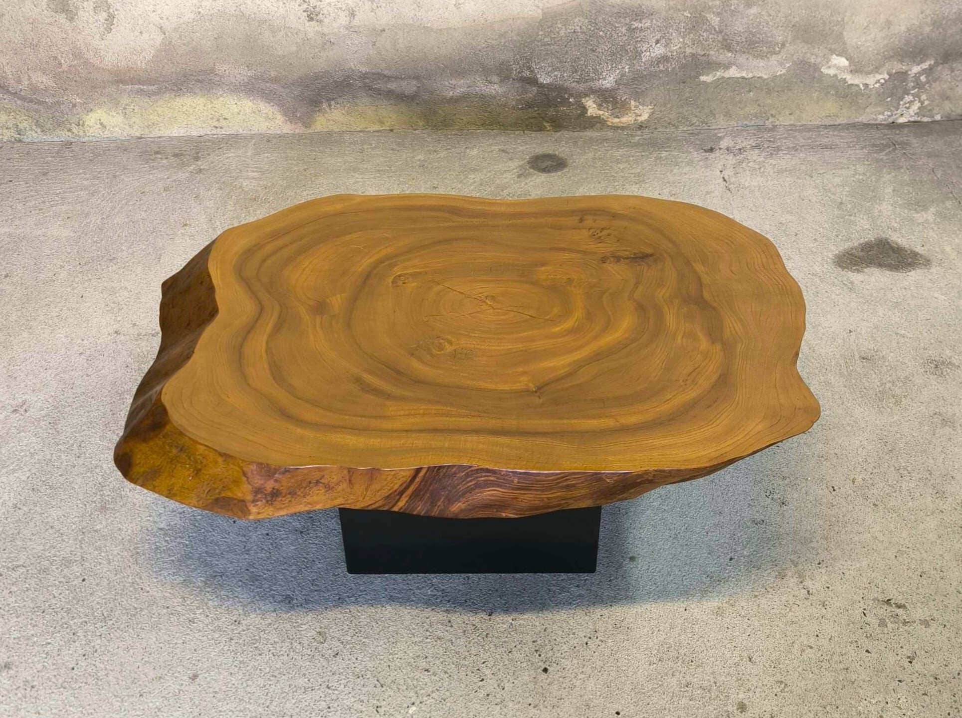 Coffee table, tree trunk top