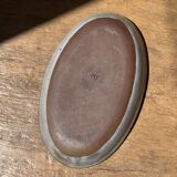 Petit plat ovale en céramique mouchetée glacée L23