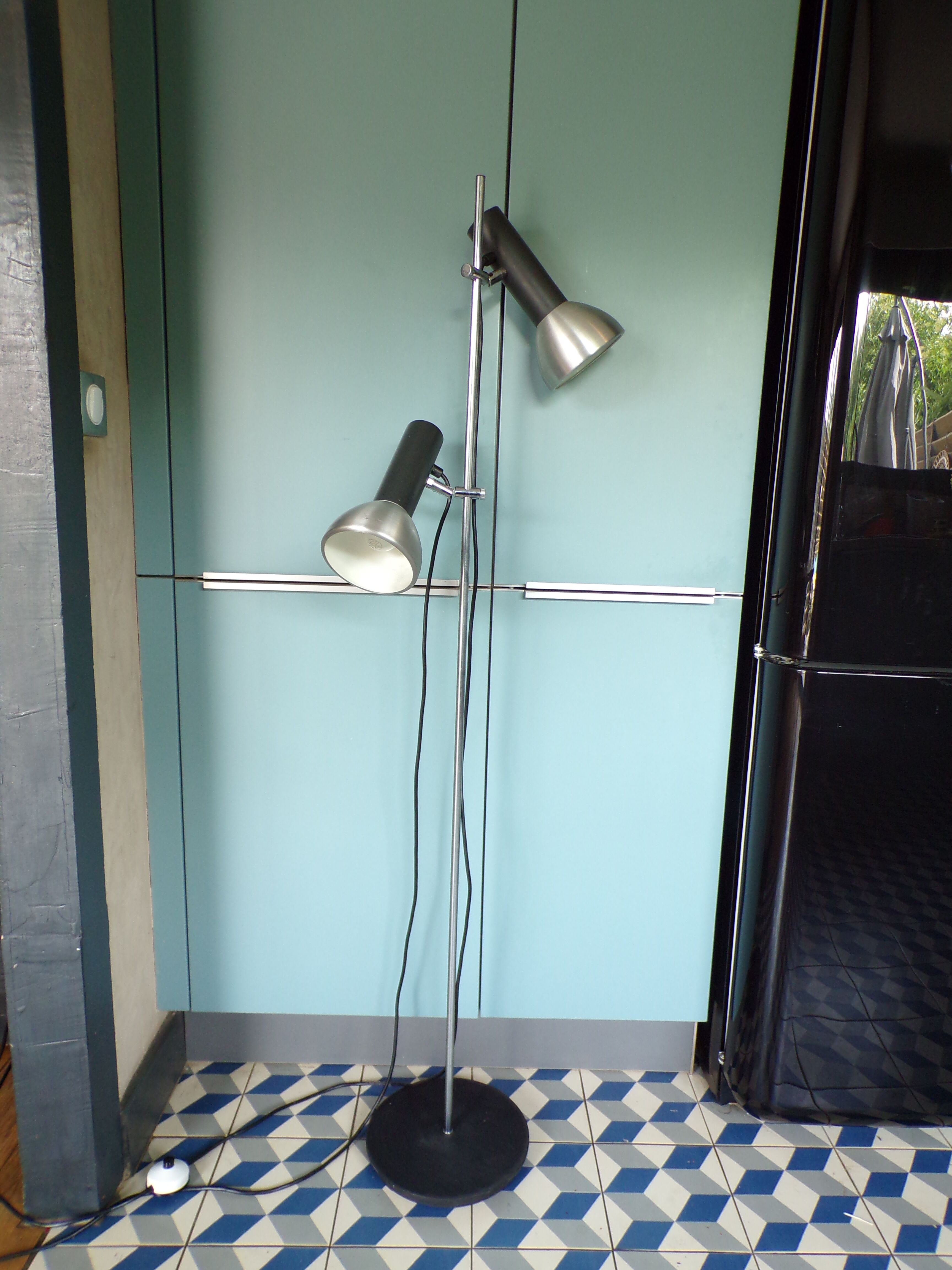 Vintage German floor lamp 2 lights