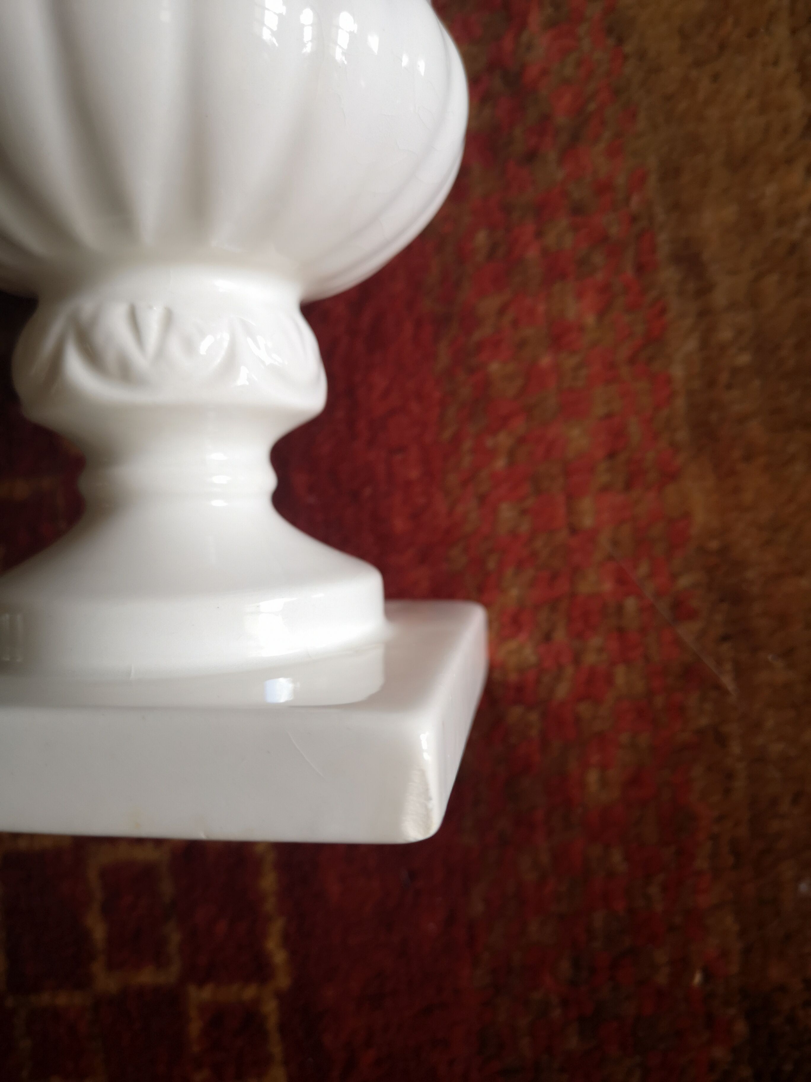 Medici vase in white earthenware Gien 1960s