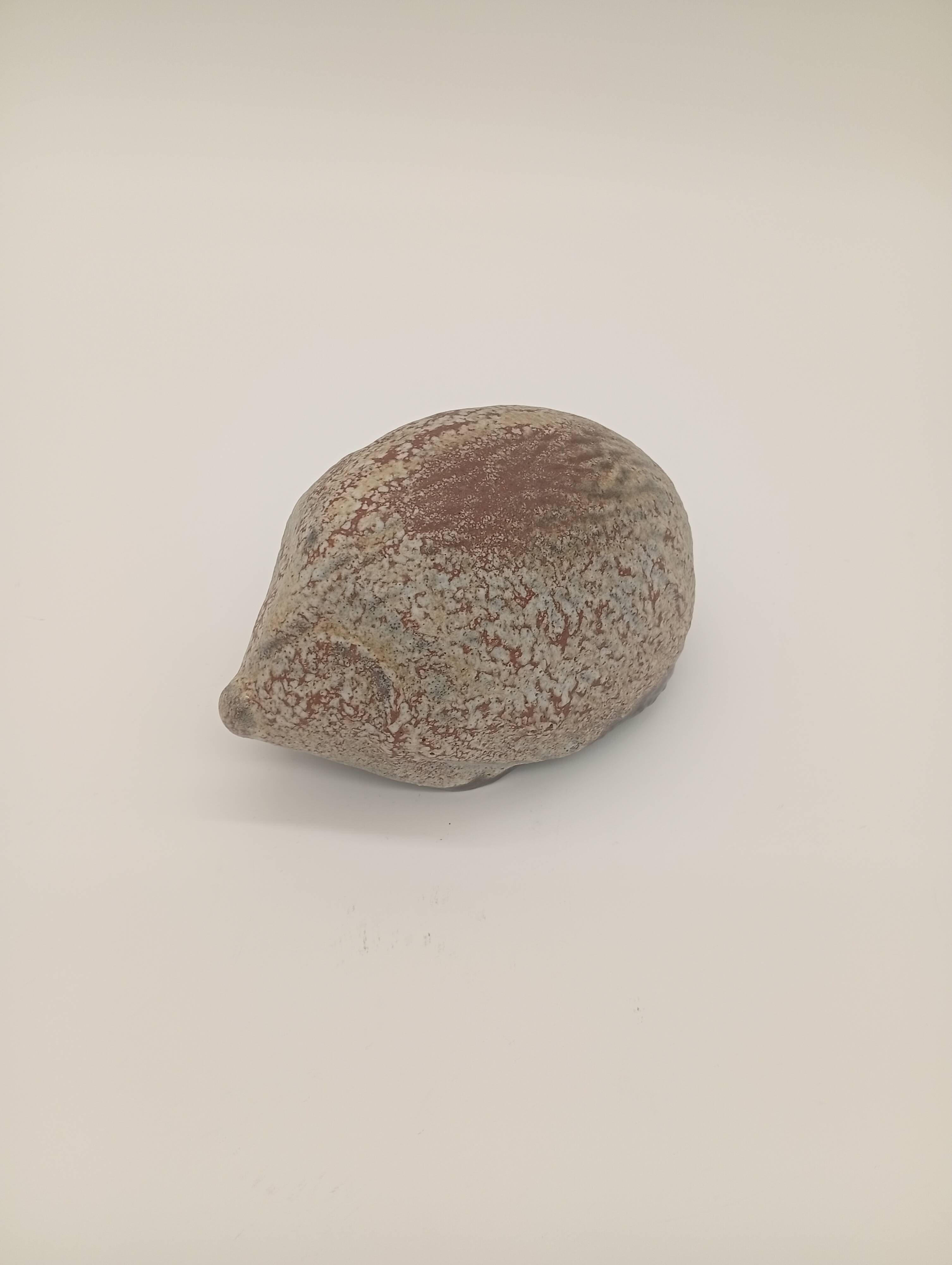 Hedgehog Statuette Zoomorphic Brutalist Sculpture Molded Pottery 20th Century