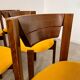 Set of 6 Scandinavian style chairs Girsberger 70s vintage solid wood mustard yellow