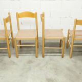 Modernist convertible oval table set and 4 matching chairs 1990