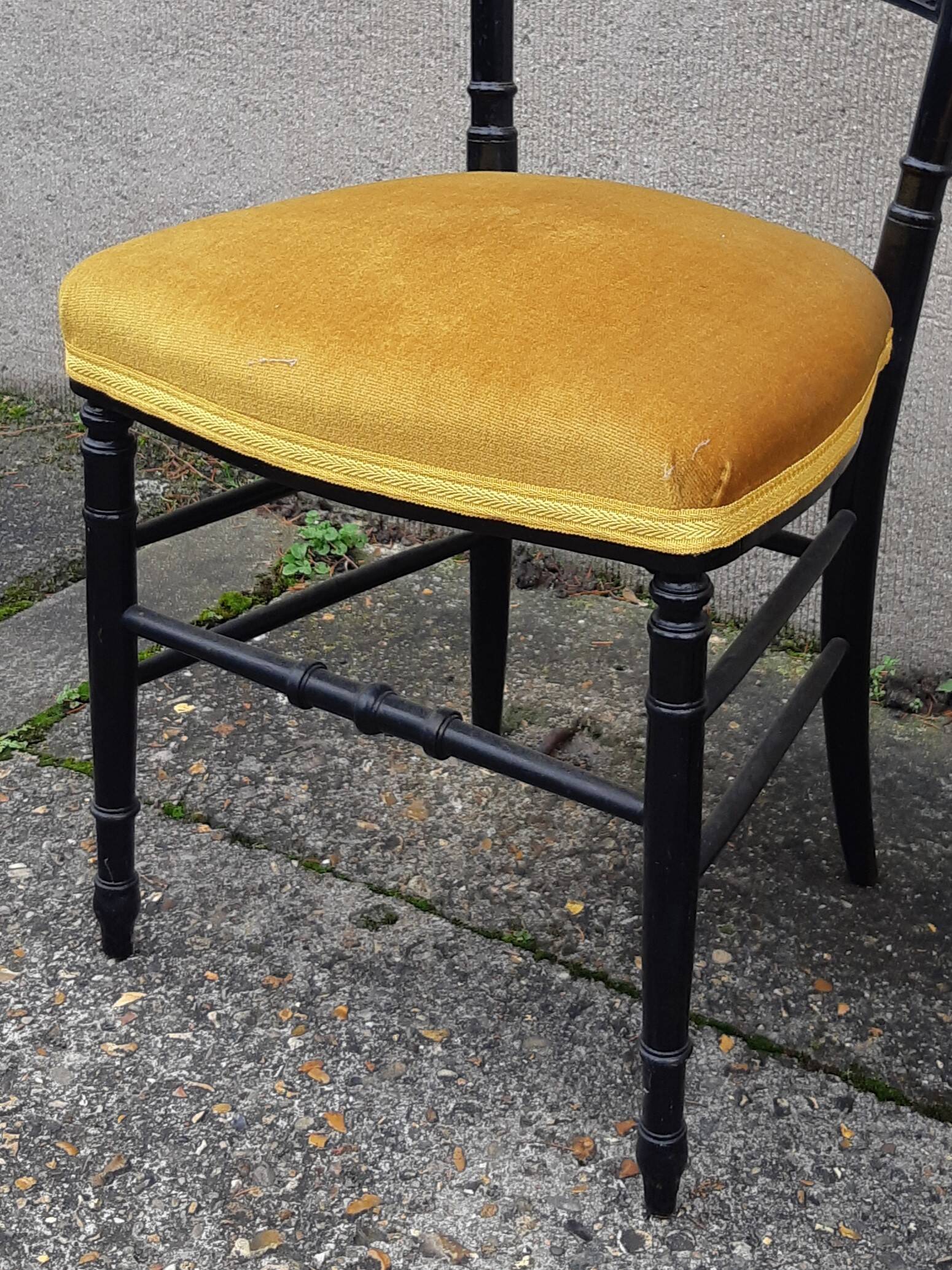 Pair of Napoleon III chairs in blackened wood