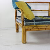 Sixties rattan / manou daybed with extension
