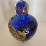 Ovoid bottle of master glassmaker Jean-Claude Novaro in perfect condition