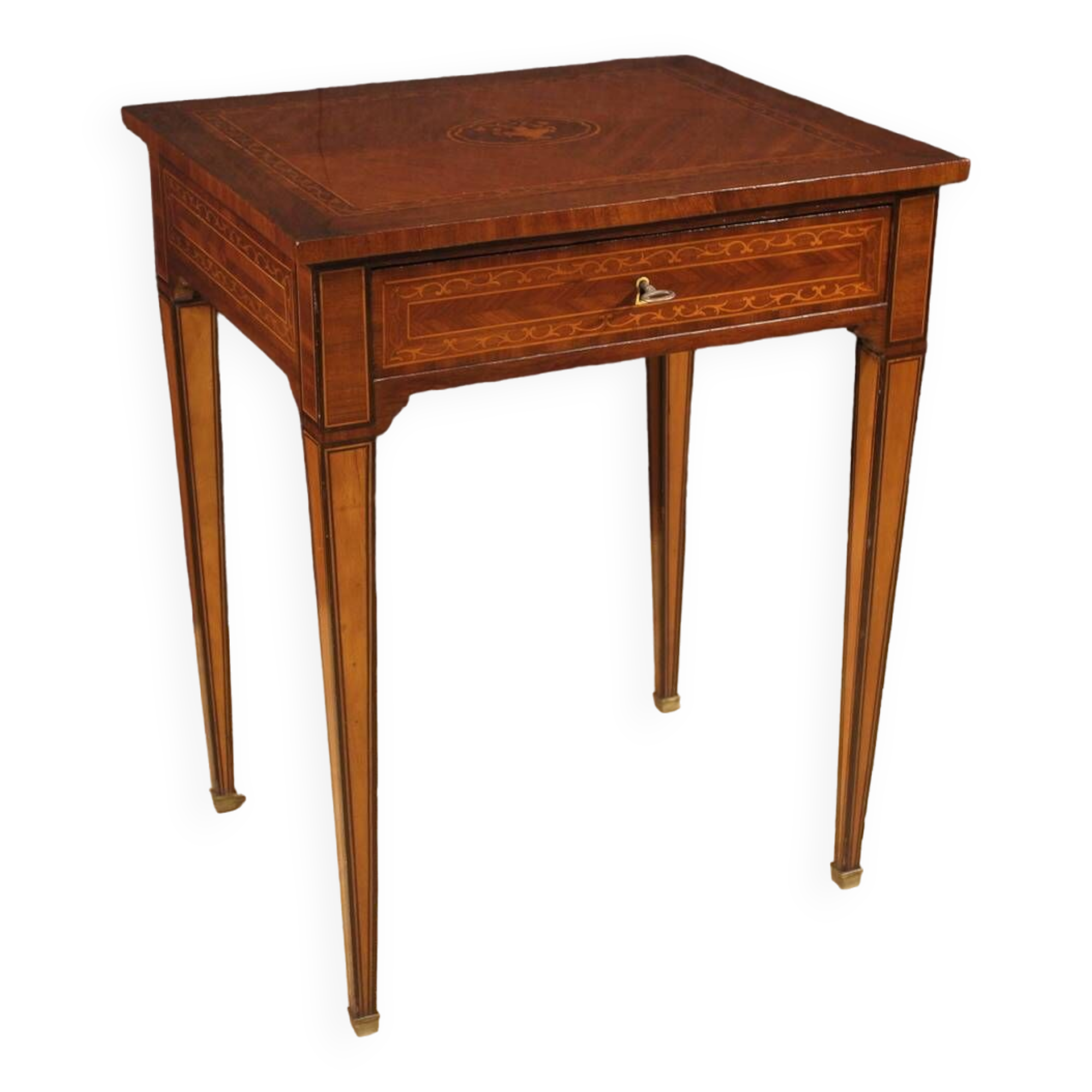 Italian inlaid wood side table