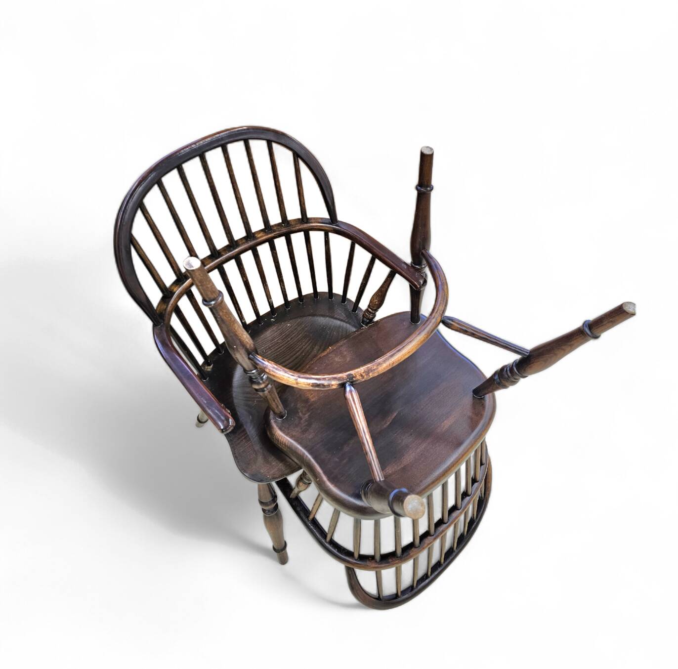 4 x Classic Georgian Bow and Stick Back Windsor Chair / Crinoline stretcher chairs