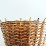 Vintage tripod planter in wicker and rattan