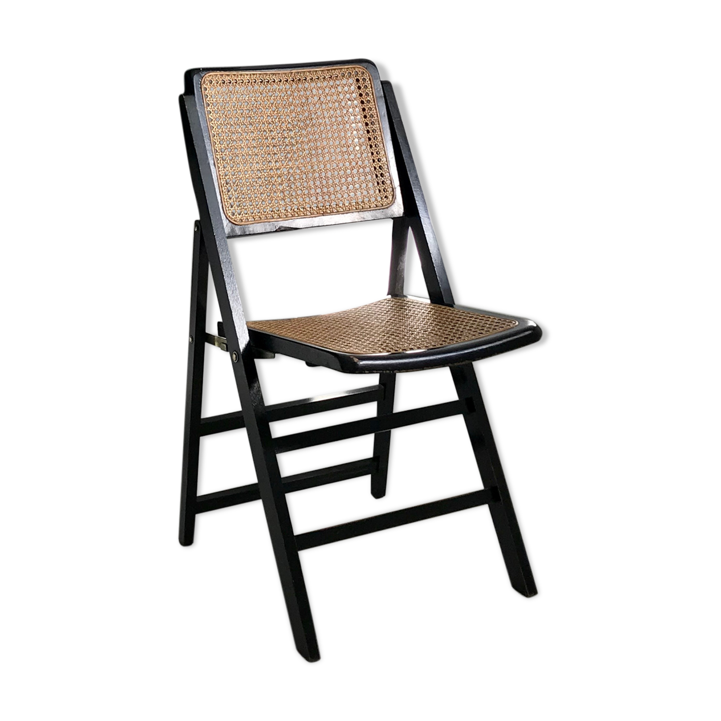 Chaise pliante cannée