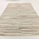 8x11 Brown Beige Minimalist Handmade Wool Kilim Rug, 226x350Cm