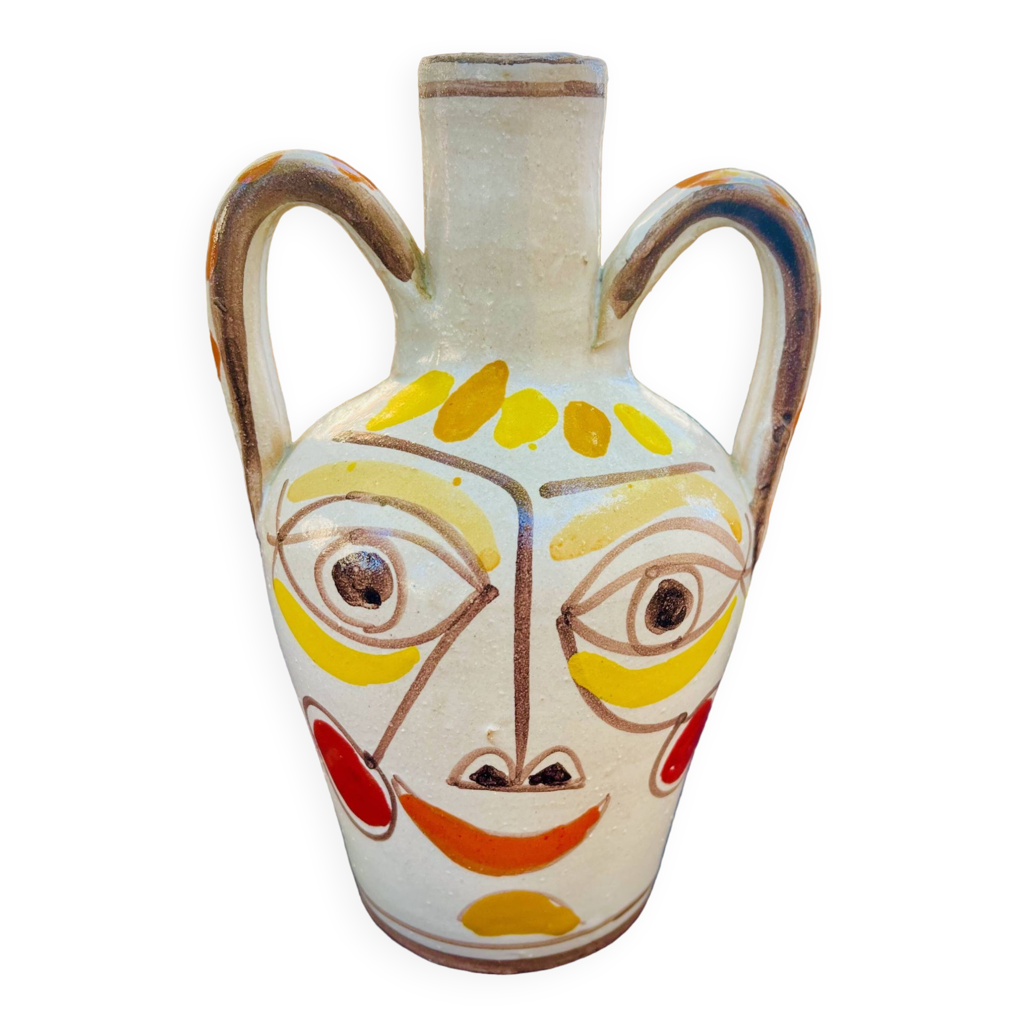 Two-handled earthenware jug by Giovanni DeSimone, 1960s