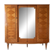 Vintage 1950s wooden wardrobe with mirror