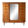 Vintage 1950s wooden wardrobe with mirror