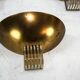Set of three Italian Deco-style brass wall sconces, Italy 1970s