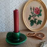 Vallauris hand candle holder green - vintage