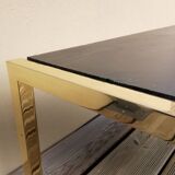 Metal and wood coffee table