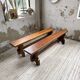 Paire de bancs noyer 1900
