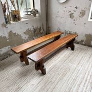 Paire de bancs noyer 1900