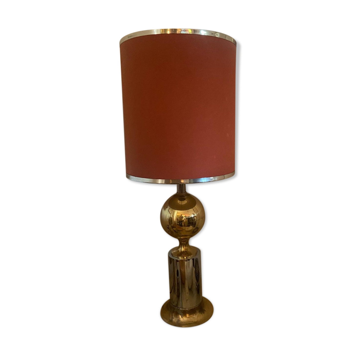 Lamp 70s silver and gold