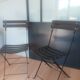 Chaise cuir noire pliante Flik
