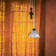 Suspension rises and falls in brass, glass lampshade #holophane