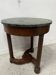 Round Empire-style side table in mahogany and veneer, 20th century