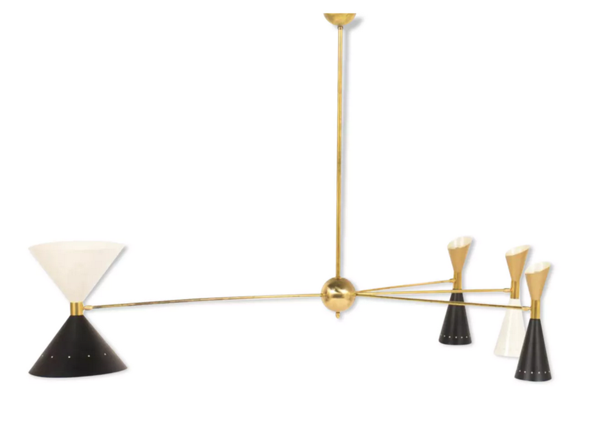 Asymmetrical Chandelier Italian Brass
