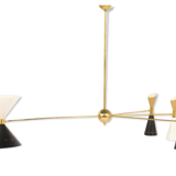 Asymmetrical Chandelier Italian Brass