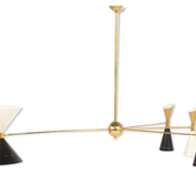 Asymmetrical Chandelier Italian Brass