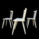 Série de 4 chaises vintage en bois massif style Scandinave