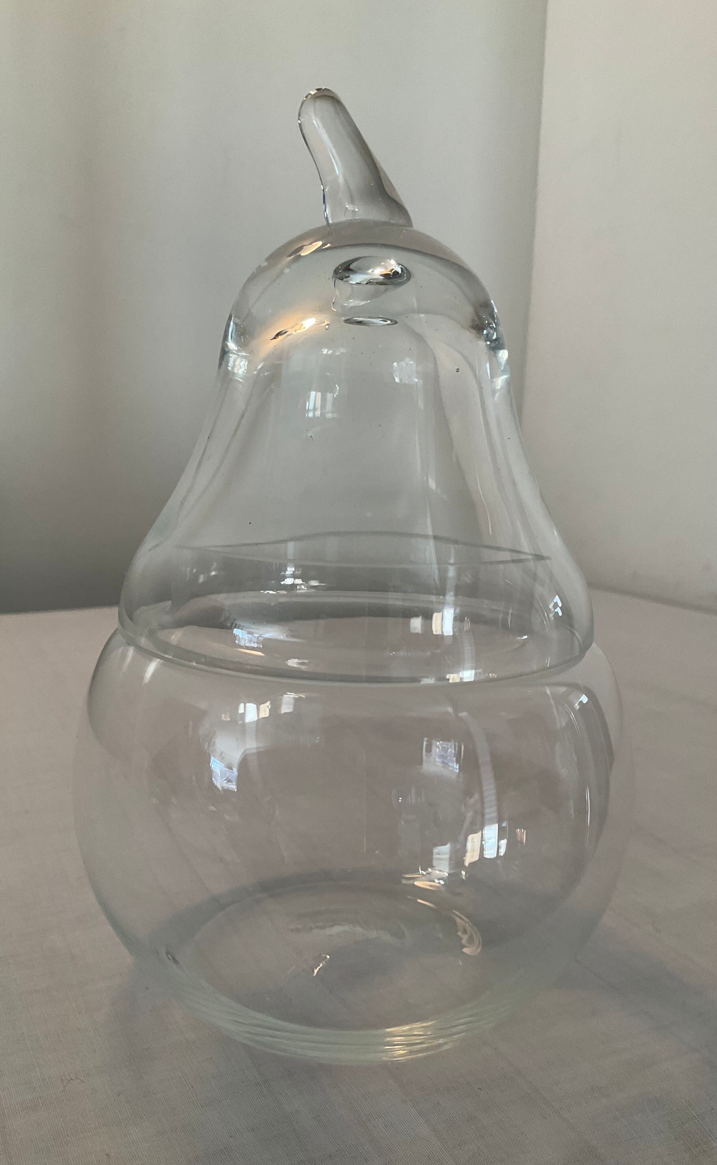 Empty pocket vintage blown glass pear