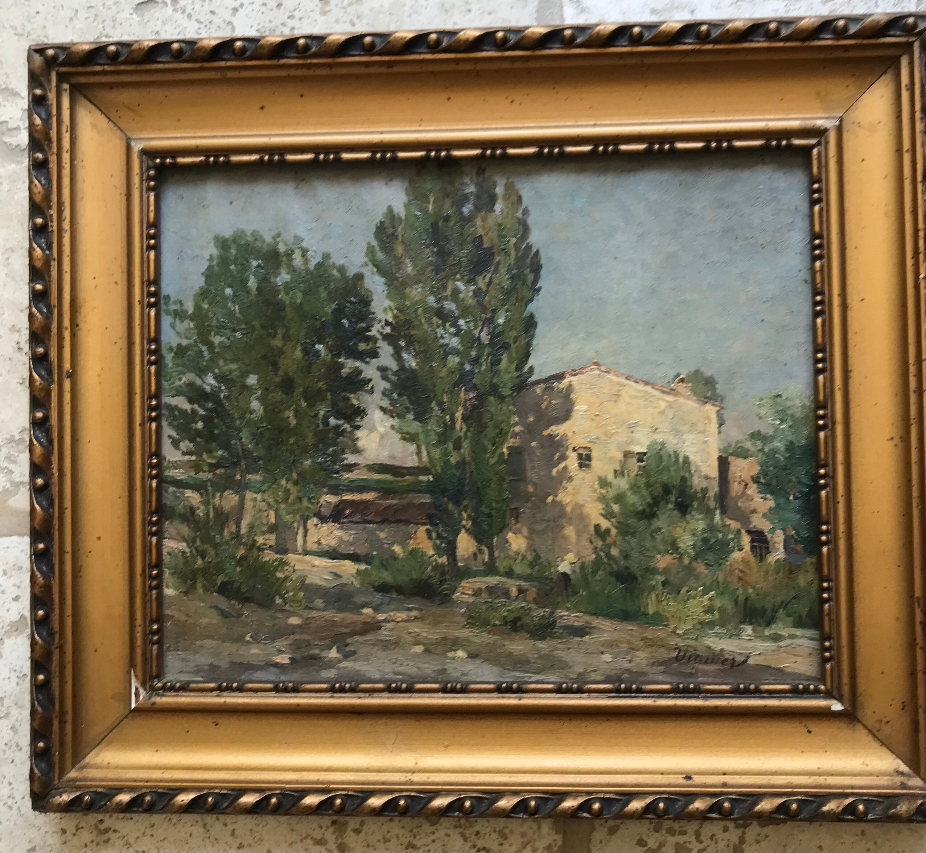 Tableau fortuné viguier paysage provençal
