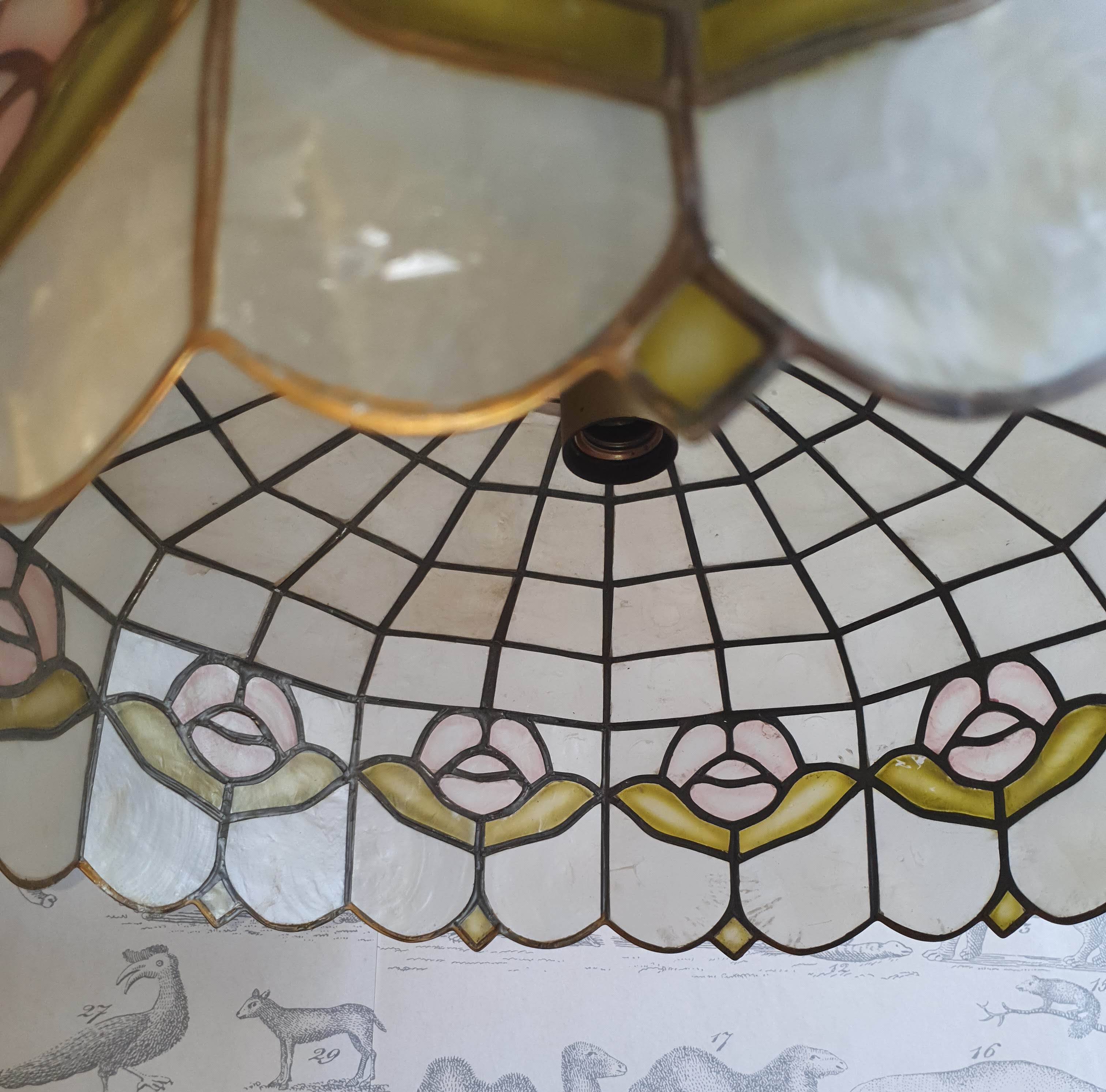 Vintage mother-of-pearl pendant lamp