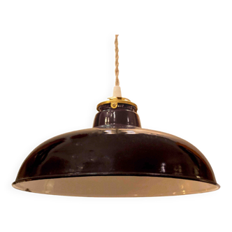 Black Industrial Pendant Lamp, 1950's, Spain