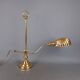 Tommaso Barbi polished brass table lamp vintage shell 1950