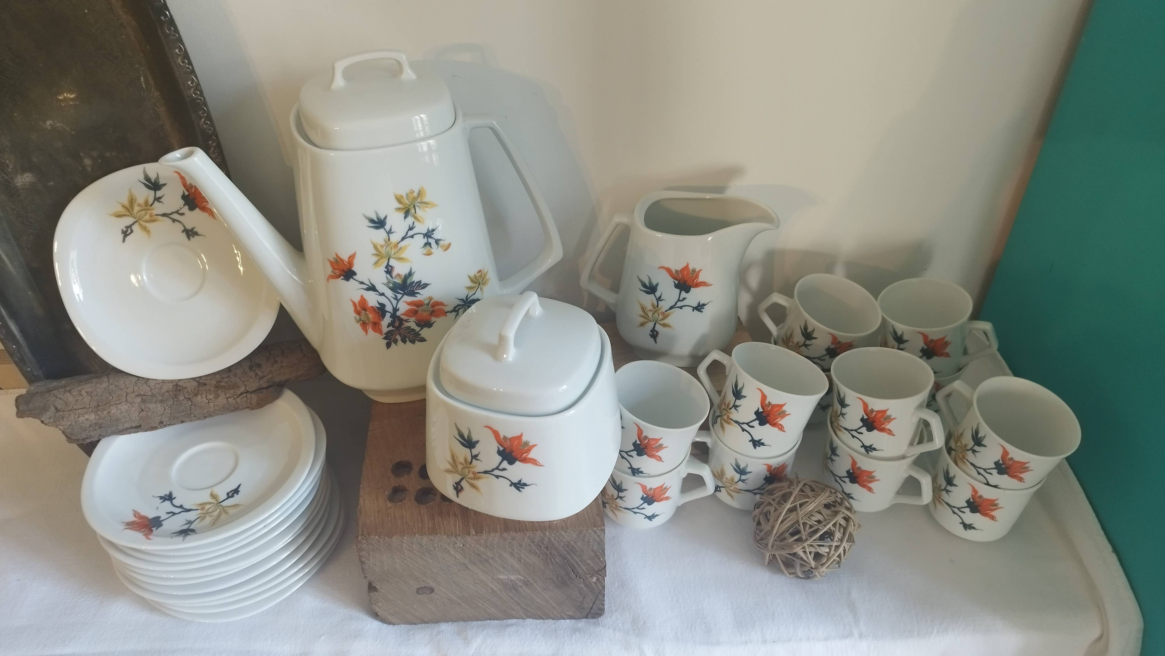 French floral porcelain coffee service