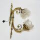 2 19th Century Gilt Bronze Wall Sconces with Molded Glass Globes in the Shape of