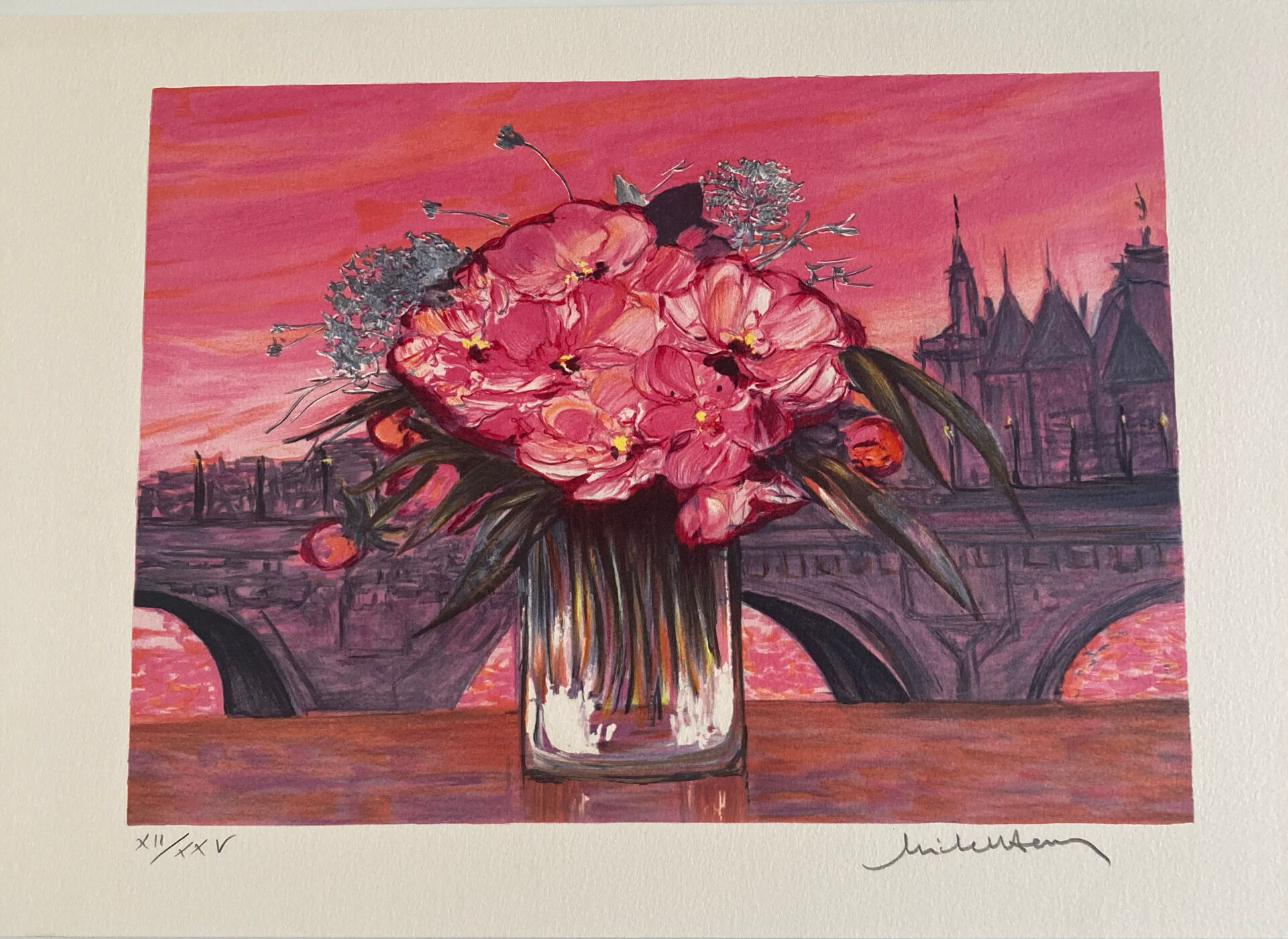 Lithographie numérotée et signée Michel Henry -La conciergerie-Paris