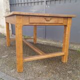 Oak drawer farmhouse table