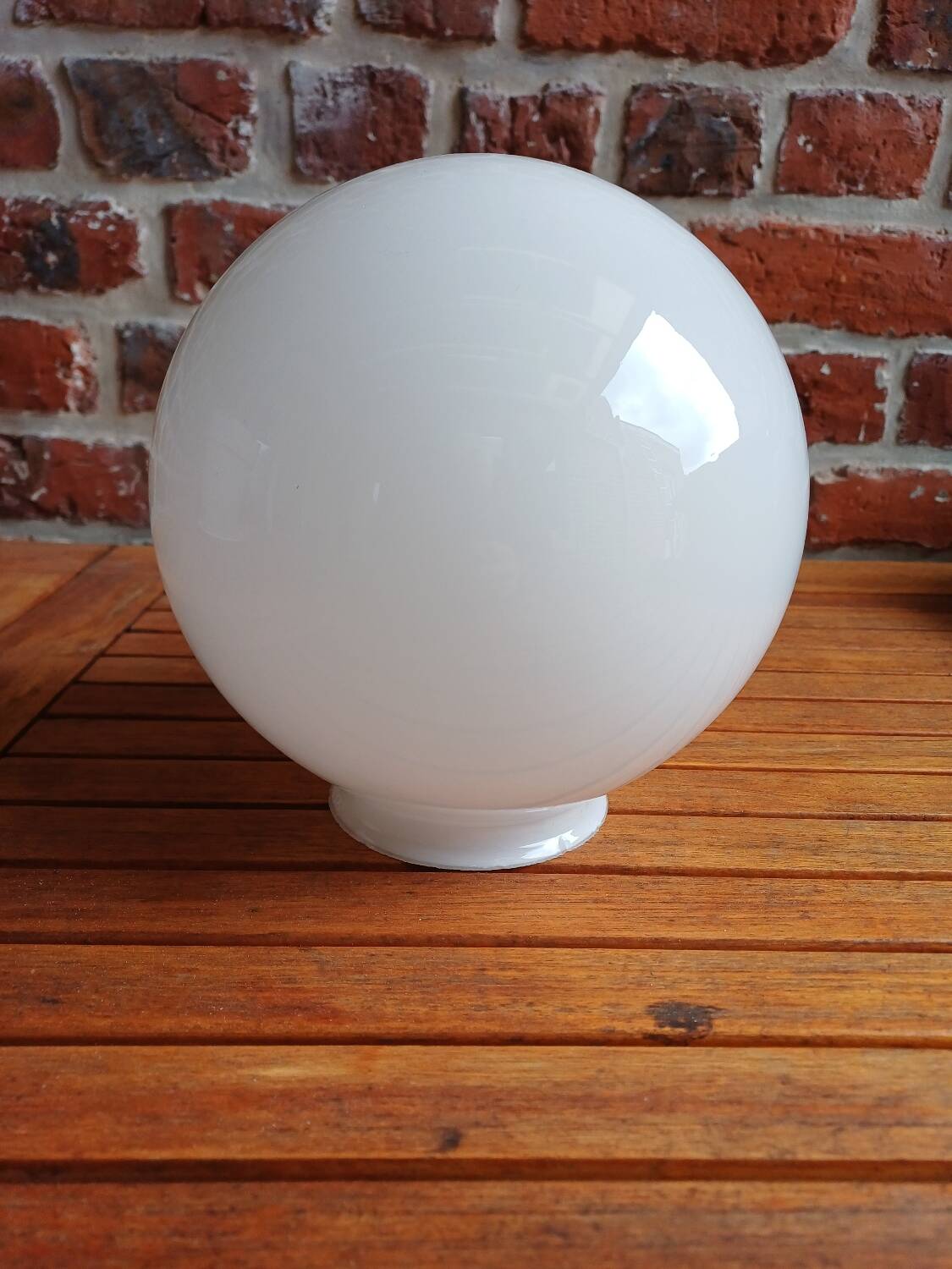 Antique lampshade with an opaline glass globe