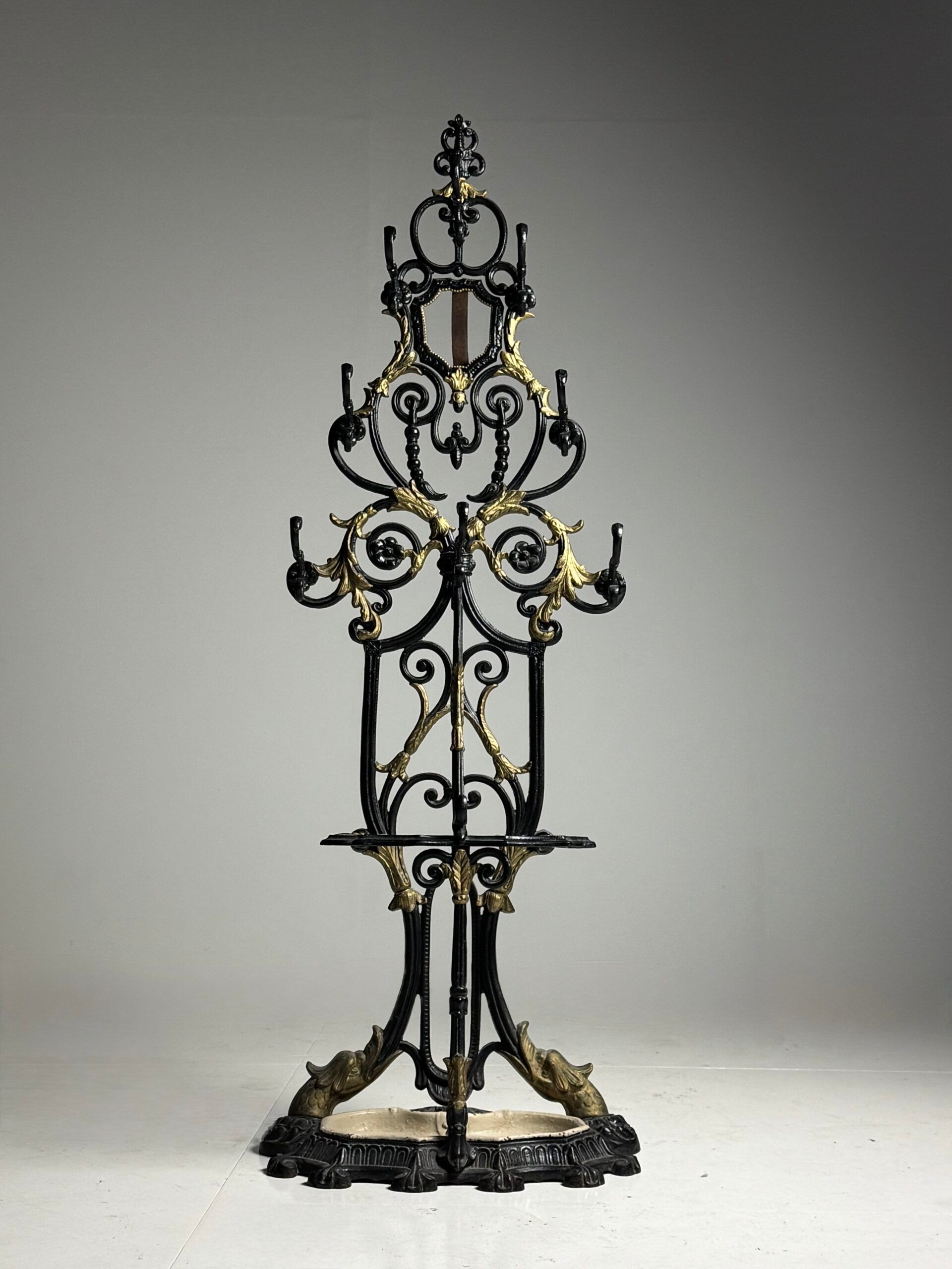 19th century cast iron coat rack
