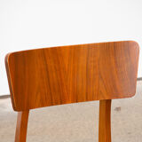 Series of 4 scandinavian chairs with curved back 1960