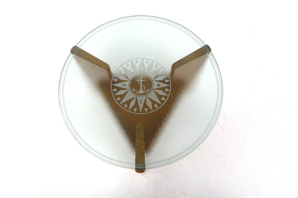 Glass and elm coffee table, Denmark, 1940