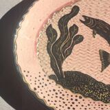 Large enamelled earthenware dish signed Tony Jaillet from the 1950s-60s.
